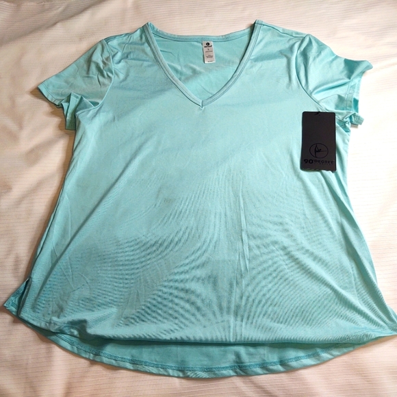 90 degree Teal Green Gym Short Sleeve Shirt Size Large - Picture 1 of 6